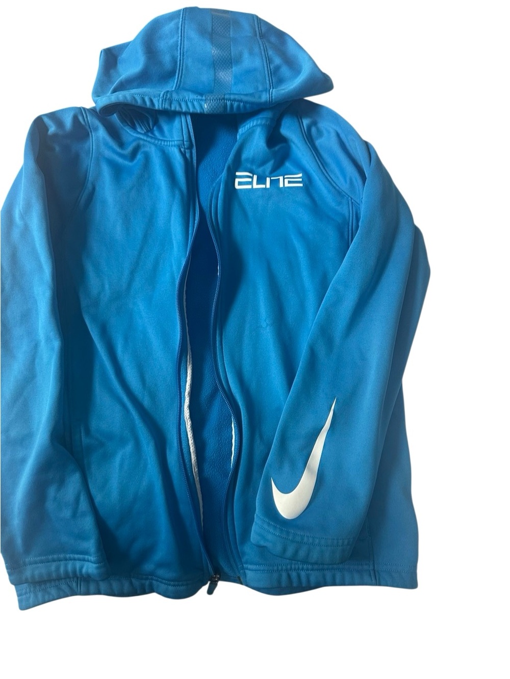 Nike Blue Kids' Hooded Zip Jacket with White Accent - Picture 3 of 3